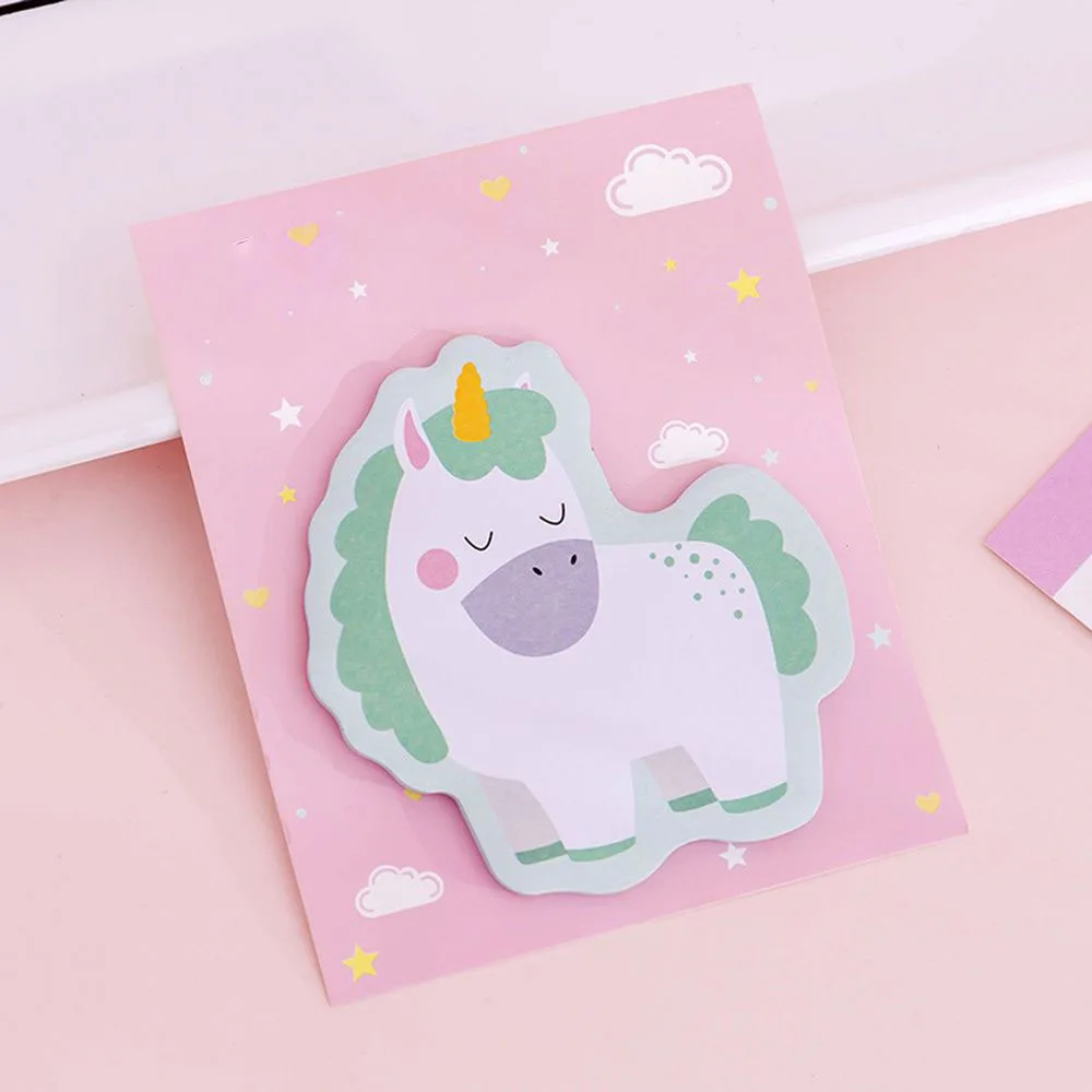 green 30 листов/шт милый Единорог блокнот для заметок Kawaii Канцелярские Стикеры наклейка для планировщика канцелярские принадлежности Школьные принадлежности - Цвет: green