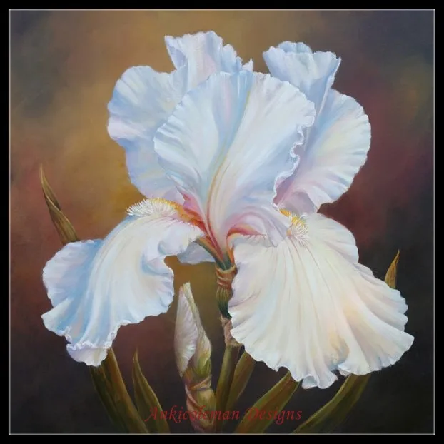 

Needlework for Embroidery DIY DMC Color Quality Unprinted - Counted Cross Stitch Kits 14 ct Oil painting - White Iris