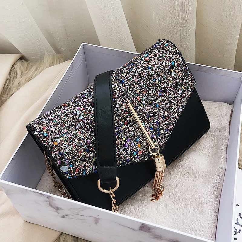 2019 новые модные женское с пайетками квадратный сумка высокого качества из