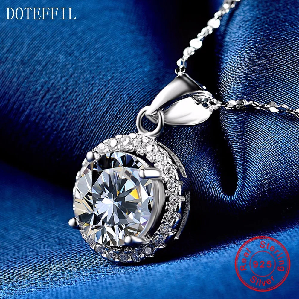 Женское ожерелье из серебра 925 пробы классическое очаровательное круглое с