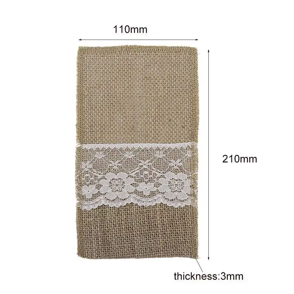 10 шт. мешковины кружева столовые приборы мешок Ножи и вилка ложка держатель мешка