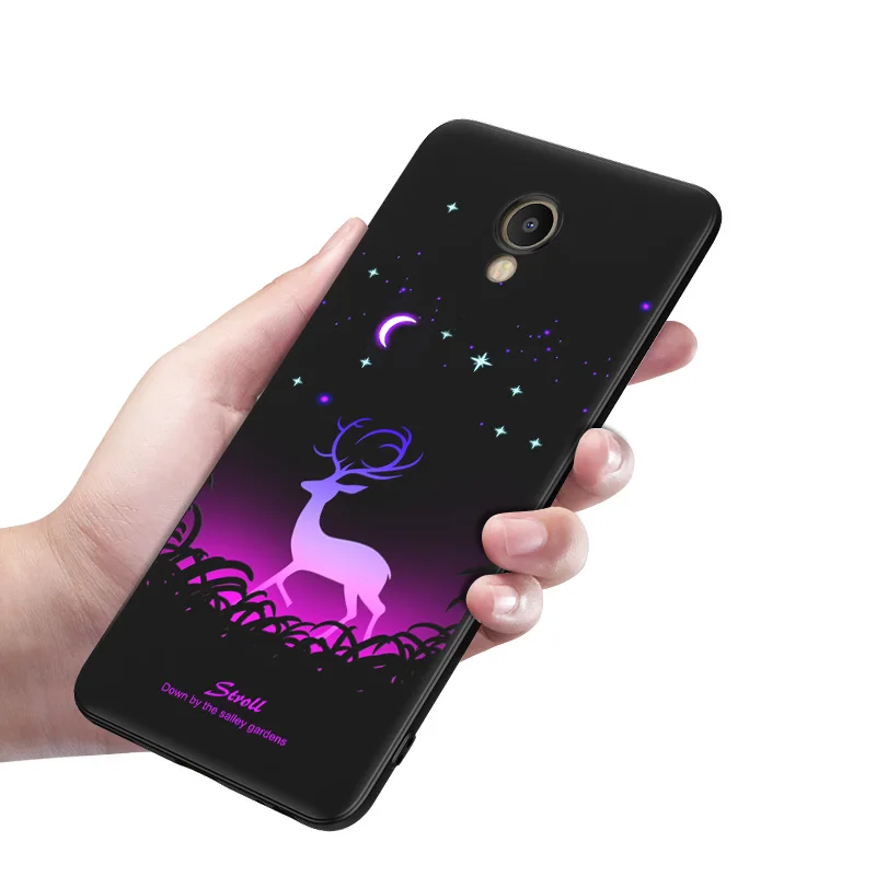 Meizu M6 Mini чехол Meizu M6 5," чехол мягкий силиконовый черный Mofi ультра тонкий ночной Светильник фосфоресцирующий Meizu M6 Mini чехол