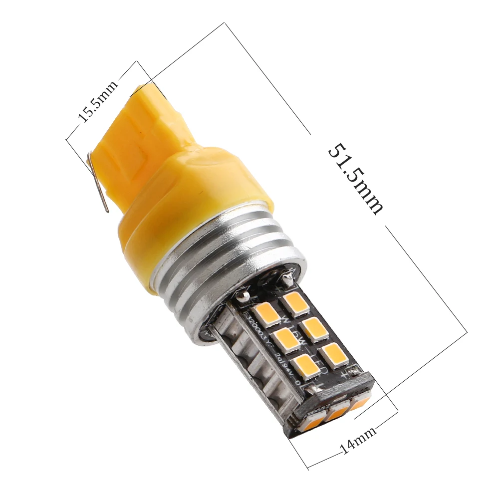 2X T20 светодиодный + декодер 7440 W21W 7443 W21/5W 2835 15 SMD Canbus тормозные огни 12V DC