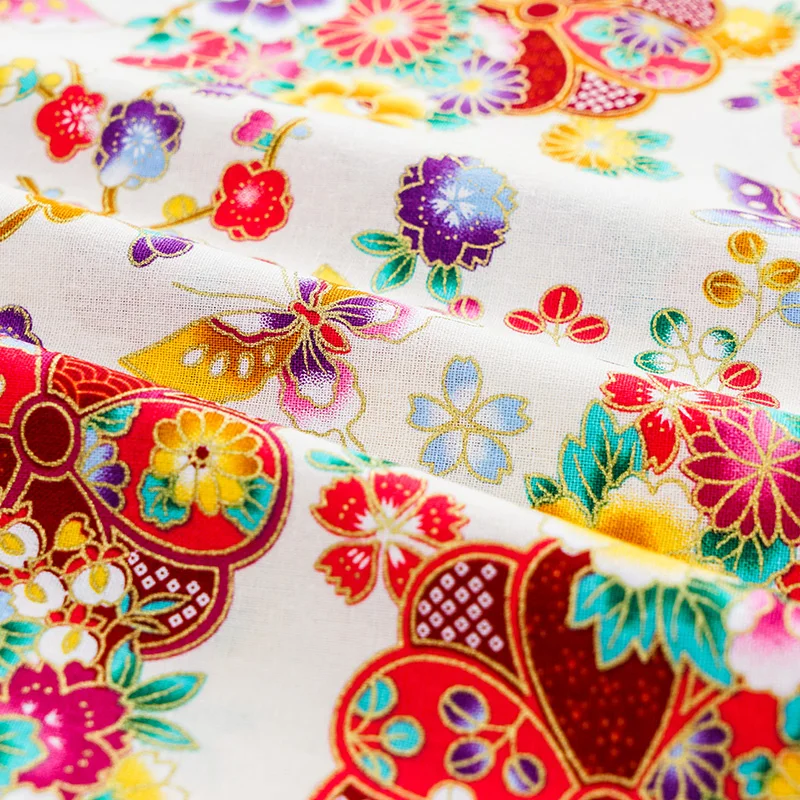 Кимоно из бронзовой хлопчатобумажной ткани в японском стиле ткань для одежды и