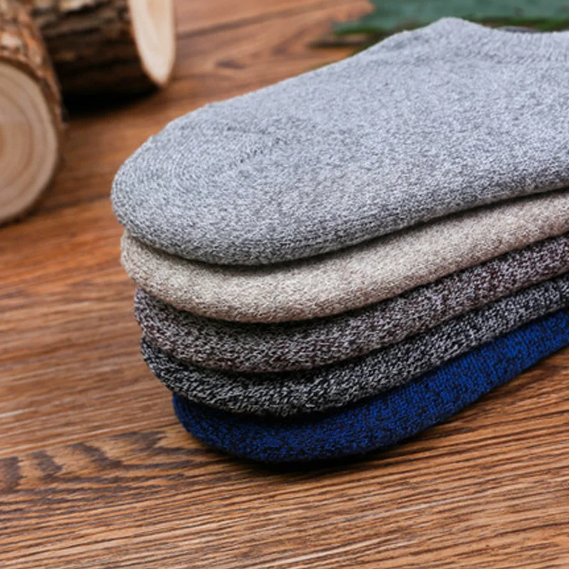 Мужские хлопковые махровые носки однотонные нескользящие из силикона винтажные