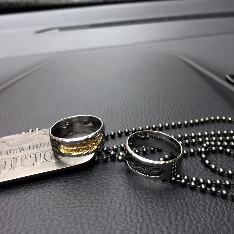 Mcllroy мужчины кольцо titanium Нержавеющая сталь перо женские обручальные кольца из
