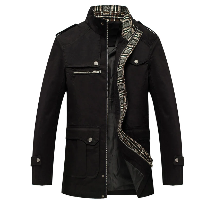 Куртка для мужчин три цвета классический стиль стоячий воротник Модный деловой