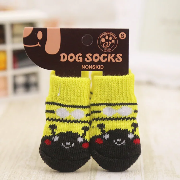 Теплые Носки для собак вяжет Рождественский Pet Puppy нижней раме носки зимняя хлопковая Обувь для собак нескользящие для собак Продукты 15Q