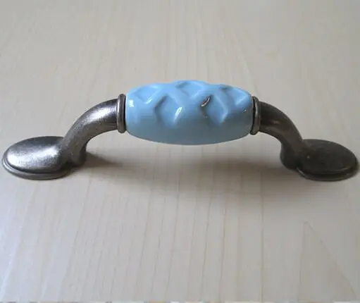 Кухонный шкаф 3 дюйма голубой с ручками из искусственной керамики 76 мм под