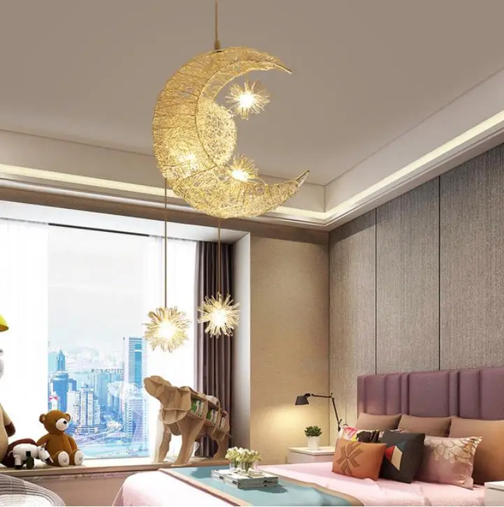 Потолочные светильники Современная подвесная светодиодная люстра в виде луны и
