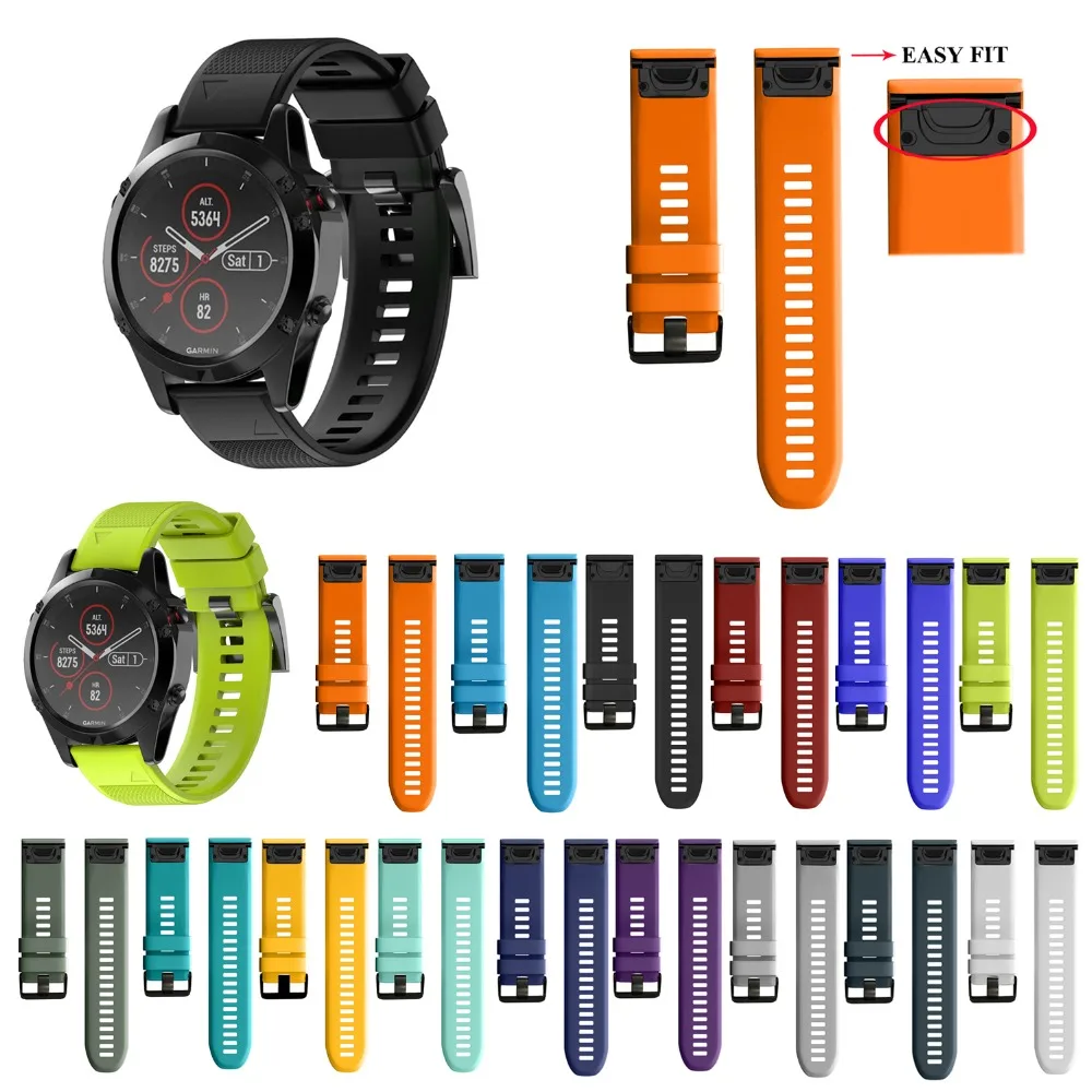 Фото - 26 22MM Quick Release Easy Fit Silicone Watch Wrist band Strap for Garmin Fenix 5X 5 5X Plus 3 3HR S60 Forerunner 945 Watchband 26 22mm silicone quickfit watchband for garmin fenix 6x 6 pro watch easy fit wrist band strap for fenix 5x 5 plus 3 3hr watch