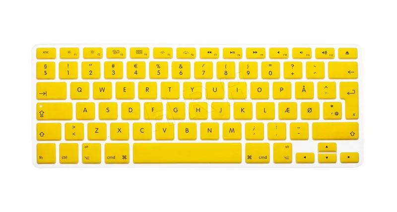 Yellow Чехол для клавиатуры защитная пленка для кожи силиконовая Датская евро ЕС для Mac Macbook Pro Air retina 13 15 17 13,3 15,4 - Цвет: Yellow