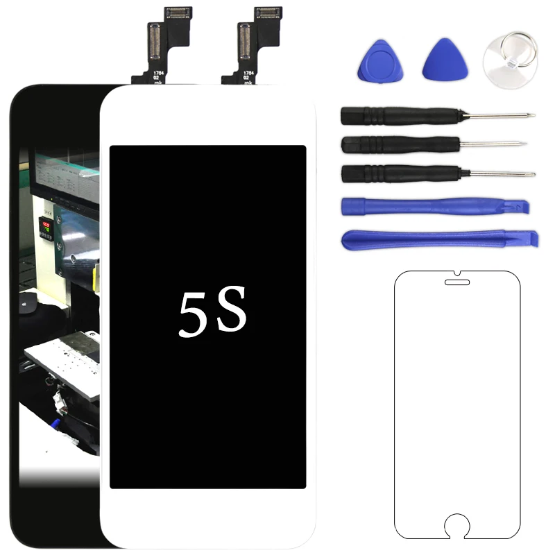 Качество AAA экран для iphone 5S ЖК-дисплей с дигитайзером панель сенсорный сборка