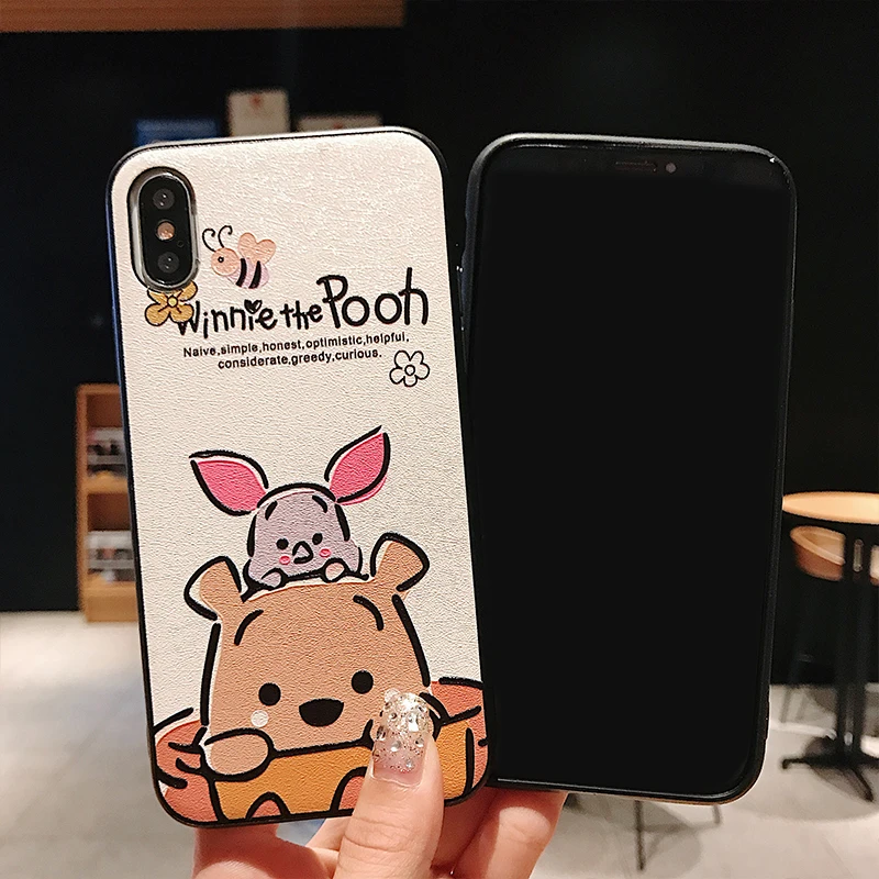 Cartoon Winnie The Pooh Phone Case for IPhone X XR XS Max 8 7 6 6S Plus Xsmax Cute Women Mouse Soft Silicone Back Cover |