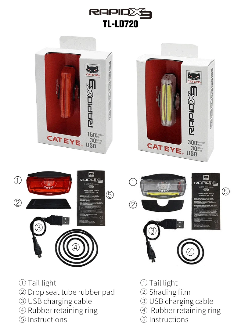 CATEYE TL-LD700 велосипедный задний светильник usb-перезаряжаемый COB светодиодный велосипедный светильник s задний светильник s горный велосипедный предупреждающий световой сигнал Велосипедное снаряжение