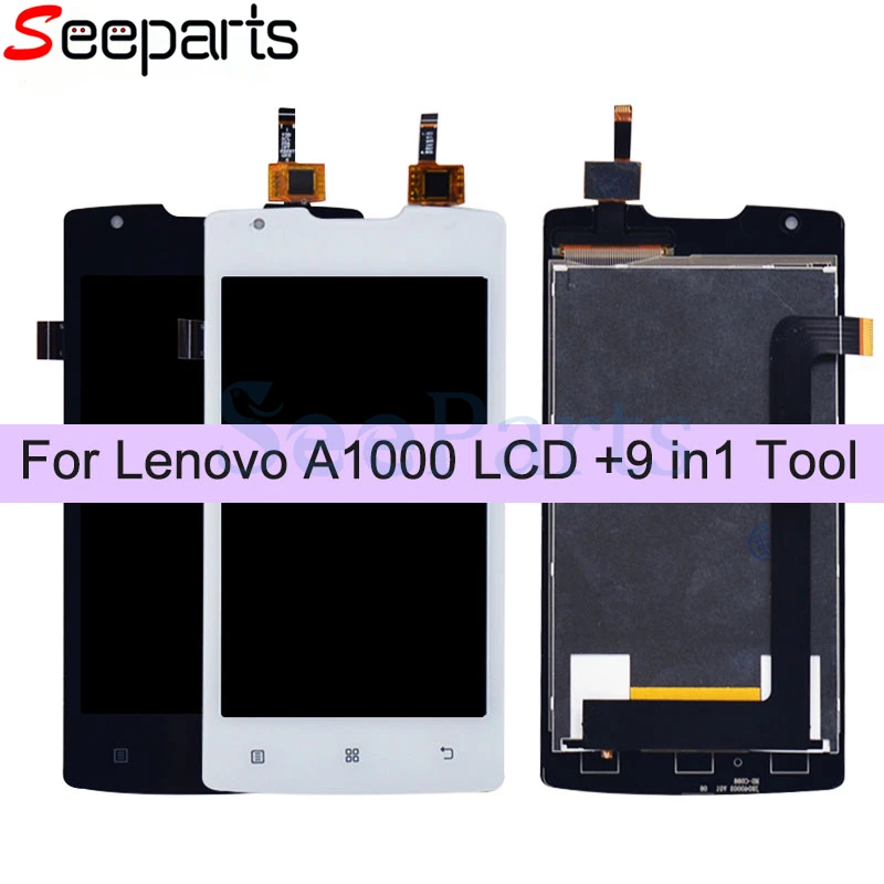 

100% Test Lcd For Lenovo A1000 lcd Display with Touch Screen Digitizer Assembly + Tools For Lenovo a1000 lcd Free Shipping