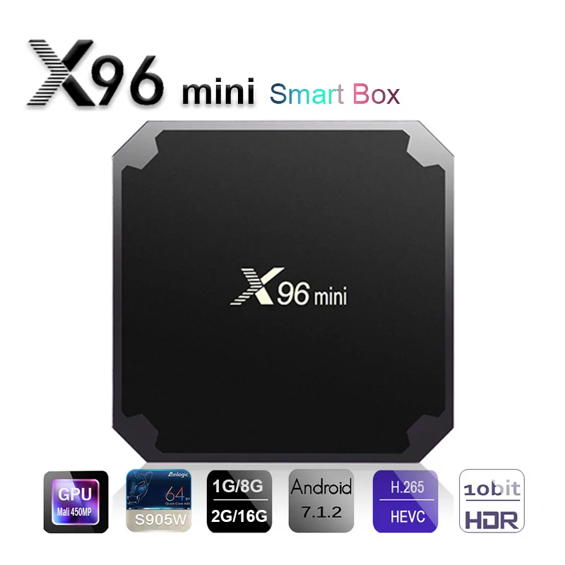 X96 Мини Android 7 1 Смарт ТВ коробка 2 Гб 16 Amlogic S905W четырехъядерный поддержка 4K 30tps 4 ГГц