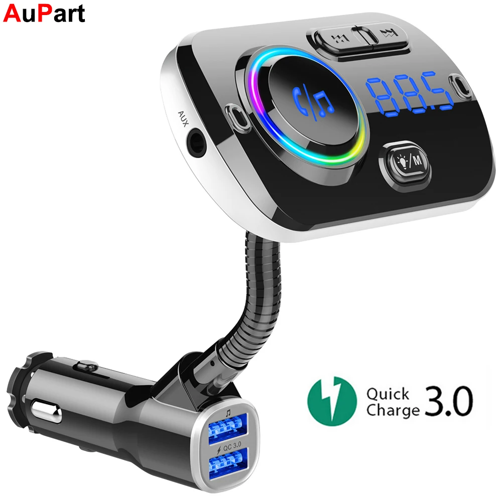 Автомобильный fm передатчик Bluetooth V5.0 беспроводное радио автомобильное зарядное