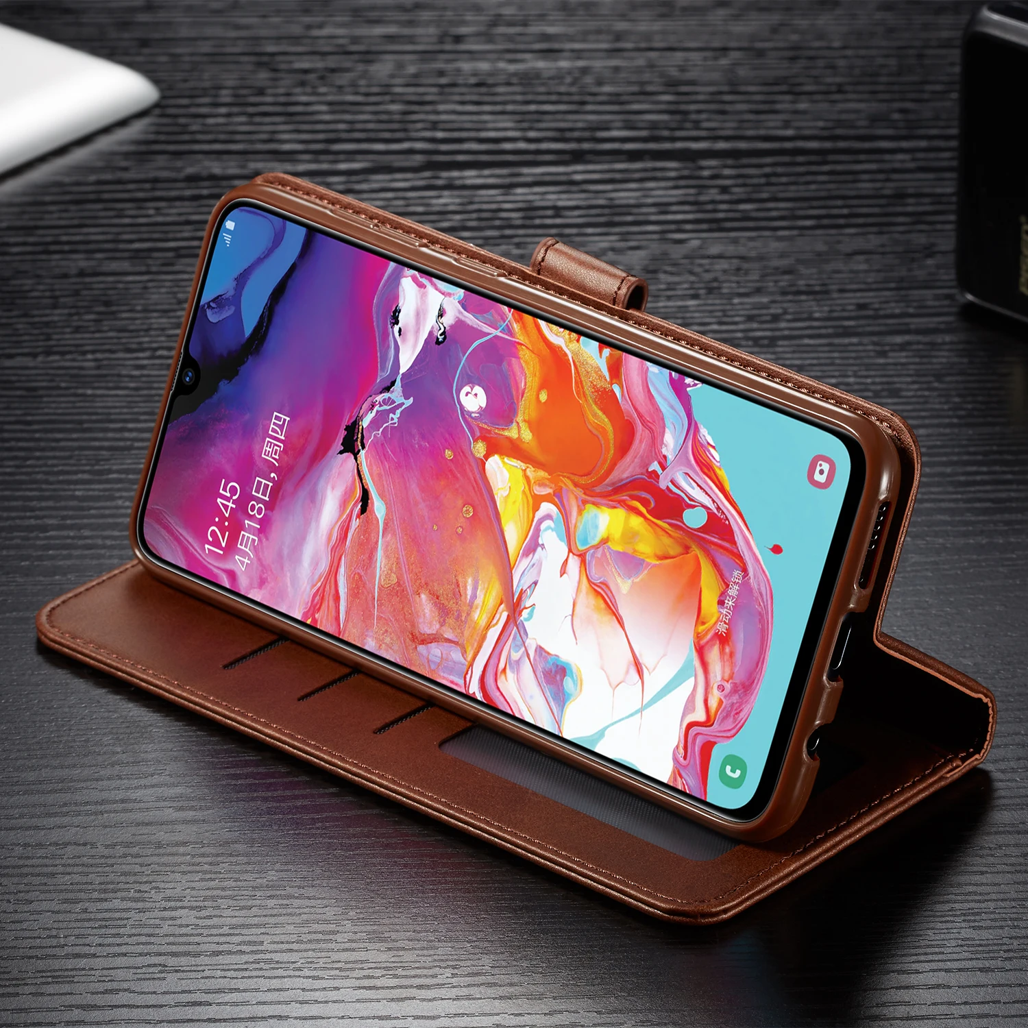 Кожаный флип-чехол для samsung Galaxy A10 A20 A30 A40 A50 A60 A70 A80 A90 M10 M20 M30 S7 край S8 S9 S10 держатель для карт чехол-портмоне
