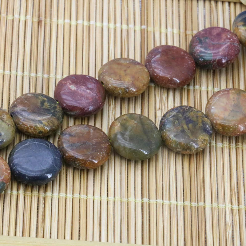 Разноцветные Бусины Пикассо в форме монеты 14 мм 15 дюймов хит продаж Женские