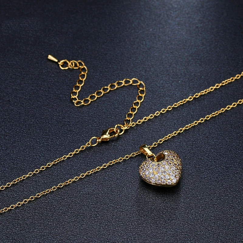 Женский комплект украшений GMGYQ кулон в форме сердца с цирконом серьги модные