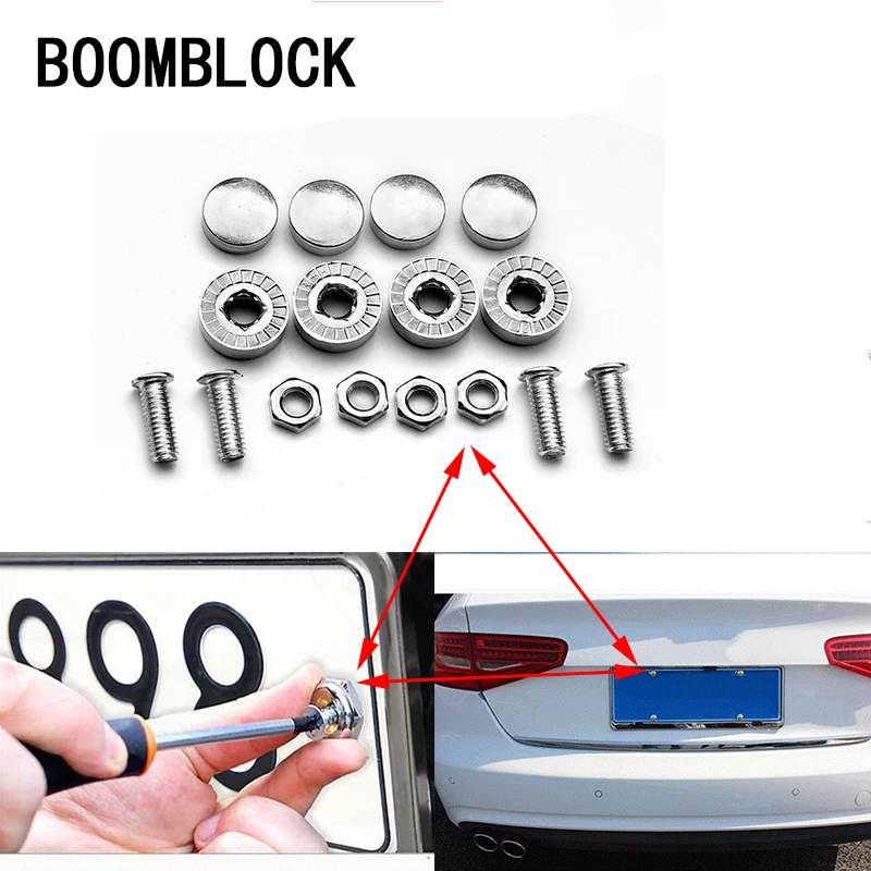 BOOMBLOCK 16 шт./компл. винты для номерного знака автомобиля плотно закрывают Saab Chevrolet