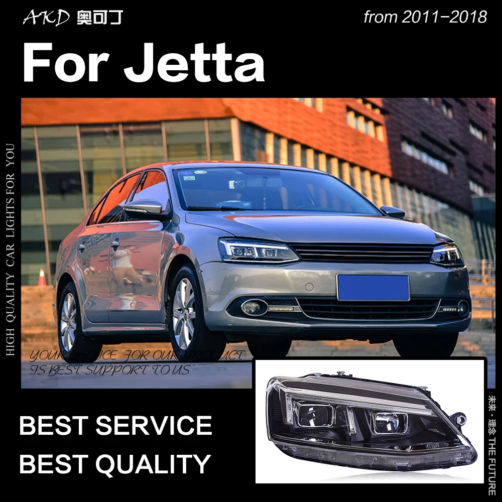 AKD автомобильный Стайлинг Головной фонарь для VW Jetta Mk6 светодиодный налобный фонарь 2011- R8 дизайн фары Drl Hid Bi Xenon автомобильные аксессуары