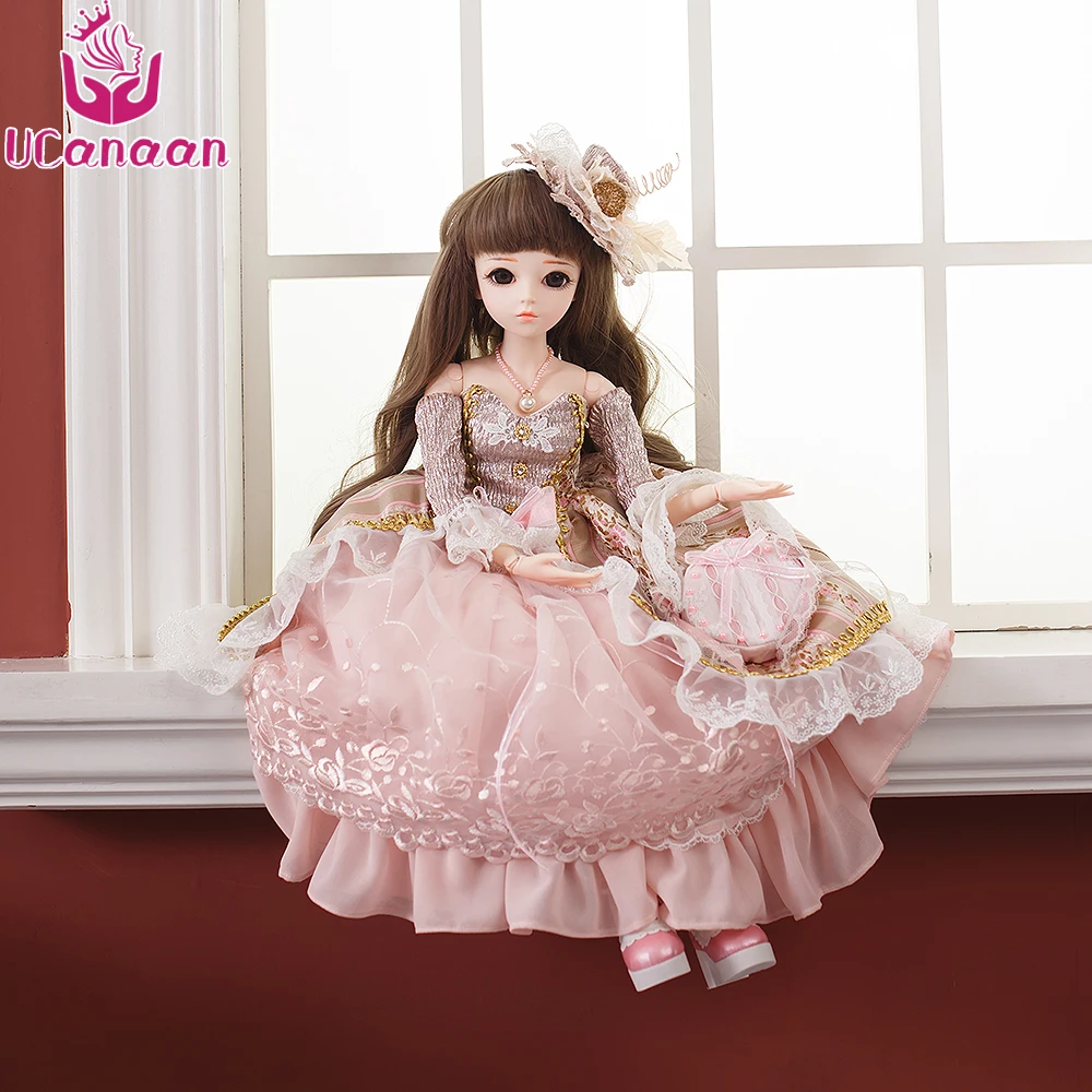 UCanaan 60CM SD BJD Doll 1/3 Girl Princess Dress Long Hair Toys With Outfit Shoes Wigs Makeup Clothes 18 Ball Joints Dolls | Игрушки и