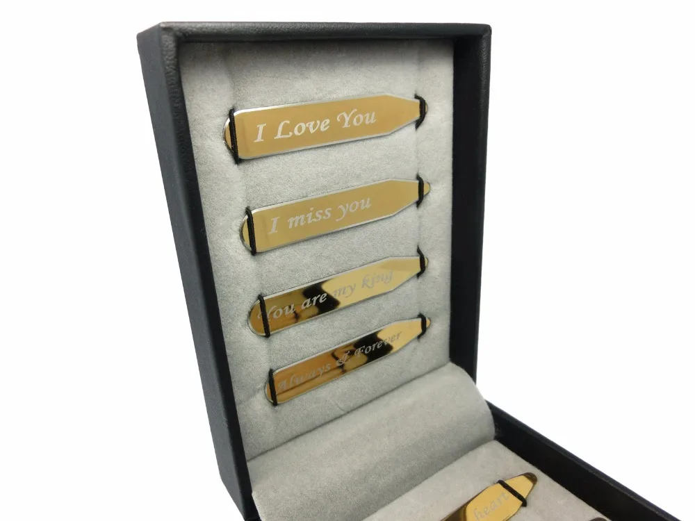 8 шт. Воротник из нержавеющей стали в подарочной коробке|Зажимы для галстука и