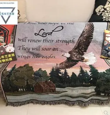 

Винтажное хлопковое покрывало с принтом орла, ретро утепленное покрывало для кровати, декоративный коврик для ковра, нескользящее, для дома