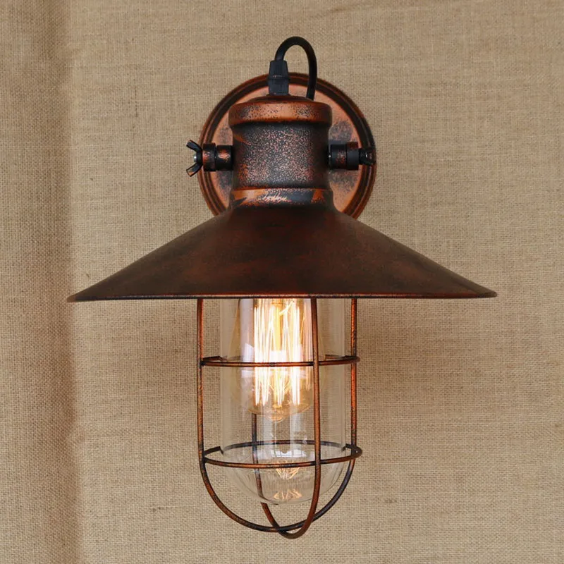 Винтажный настенный светильник Reto с античной ржавчиной и вращающейся головкой