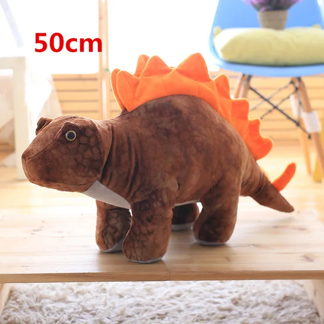 50cm brown Зеленый/коричневый мальчик динозавр подушка плюшевые игрушки милые плюшевые тираннозавр кукла плюшевые игрушки мягкие плюшевые животные детские игрушки подарок на день рождения - Цвет: 50cm brown