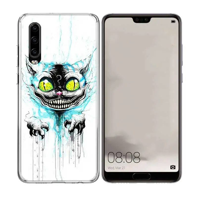 Чеширский кот из Алисы в стране чудес: силиконовый чехол на заднюю панель для Huawei P30 P20 Mate 20 10 Pro P10 lite P Smart + Plus Z 2019.