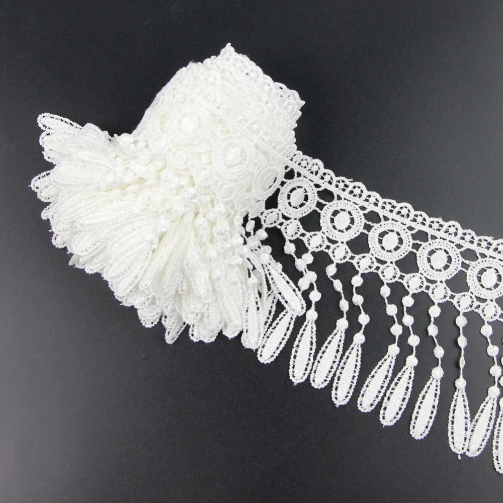 3 ярдов полиэстер белая лампа висячая бахрома Кружева Планки для шитья Ремесло