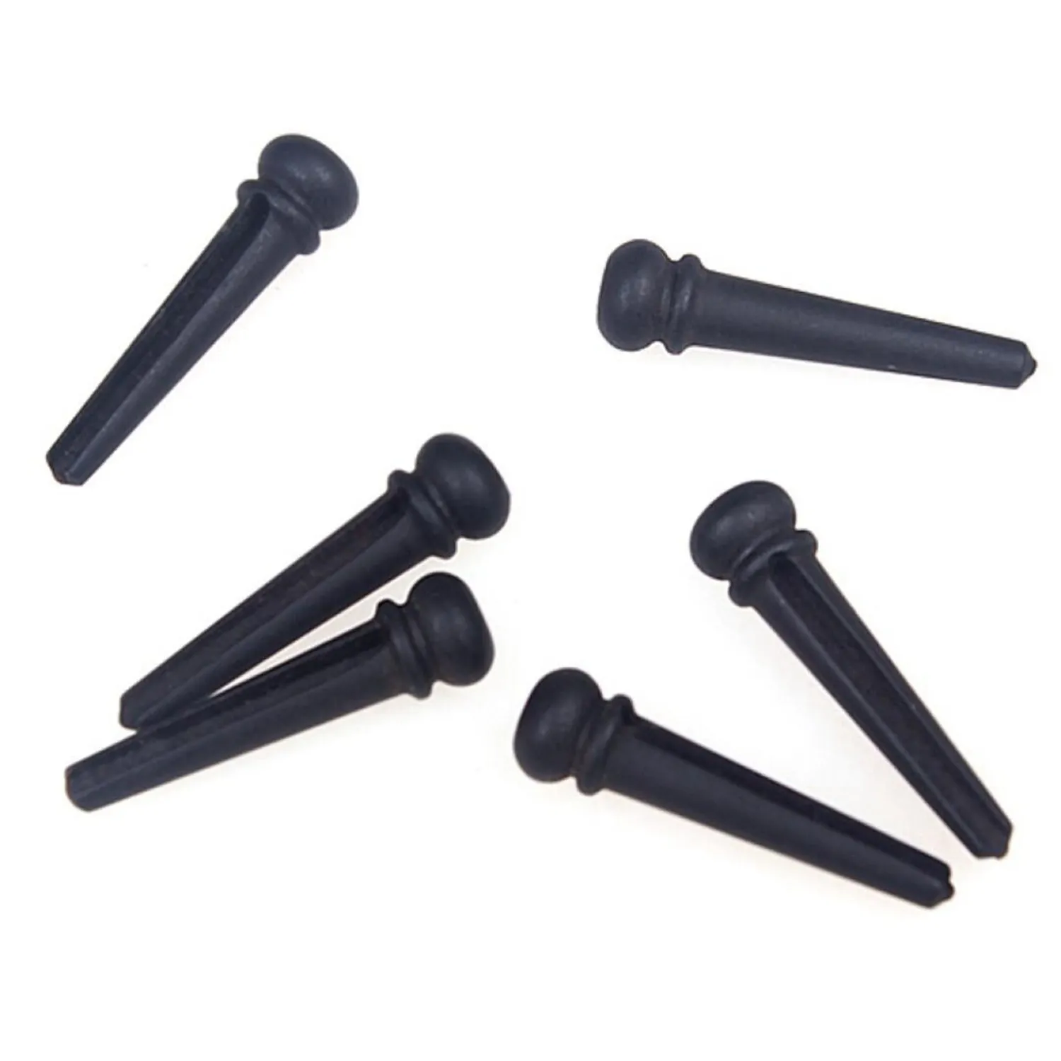 HLBY 6 Pcs Guitar Family Natural Ebony Folk Acoustic Bridge Pins | Спорт и развлечения