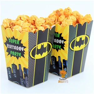 Batman 12 шт./лот Микки Минни Бэтмен София Мстители Покемон го попкорн Коробка Чехол Подарочная коробка аксессуар для детей на день рождения - Цвет: Batman