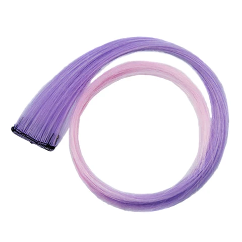 Sallyhair волосы на заколках 20 дюймов цельные шиньоны розовый синий фиолетовый цвет синтетические длинные шелковистые прямые волосы для наращивания женщин - Цвет: Purple Pink