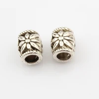 alloy daisy barrel spacers beads for jewelry making bracelet necklace diy accessories 7x8mm antique silver 100pcs d11