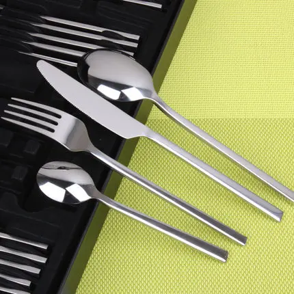 24 шт. набор столовых приборов столовые приборы из нержавеющей стали Серебряный
