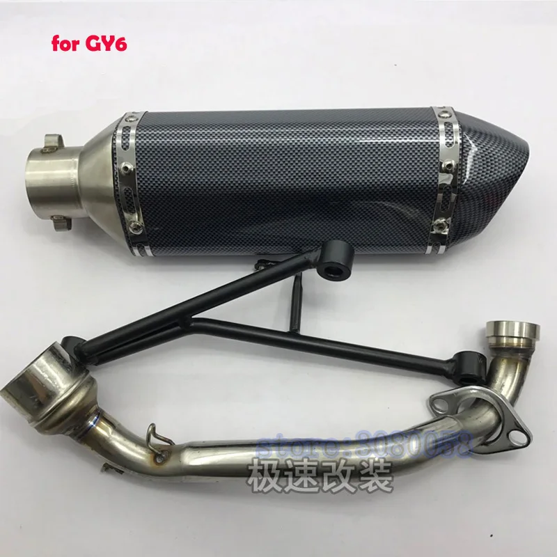 Type B Для yamaha 100 GY6 выхлоп GY6 125 150CC скутер для yamaha 100 GY6 самокат выхлопная Муфельная нержавеющая сталь - Цвет: Type B
