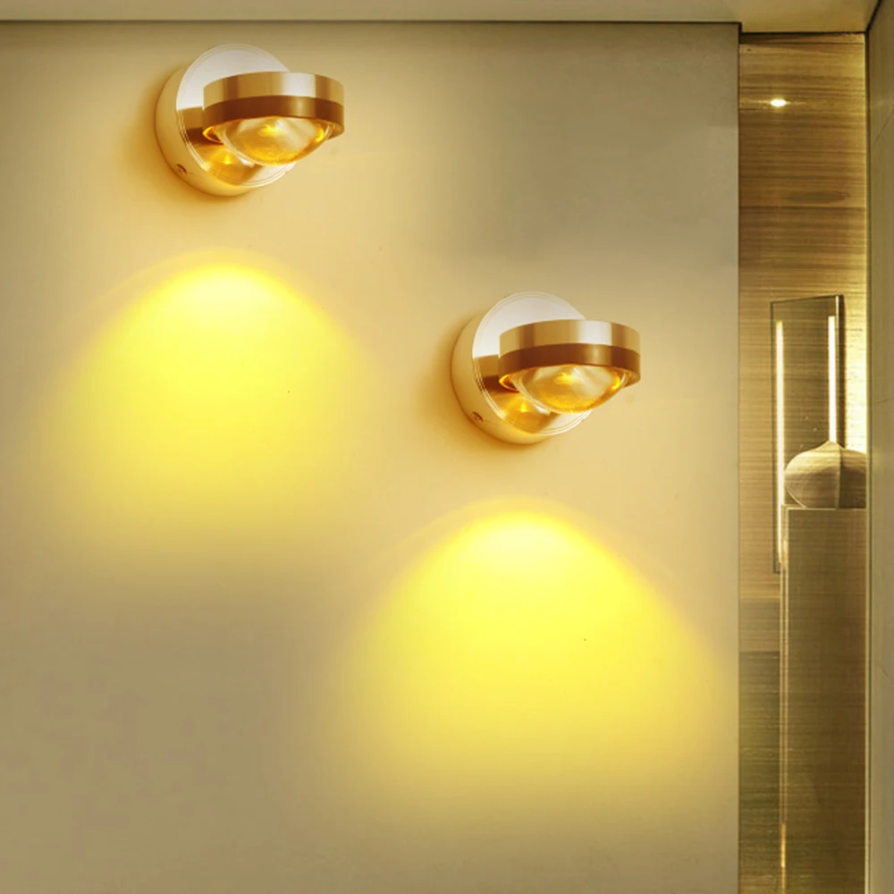 Светодиодная настенная лампа 3 Вт светильник с выпуклыми кристаллами и зеркалом