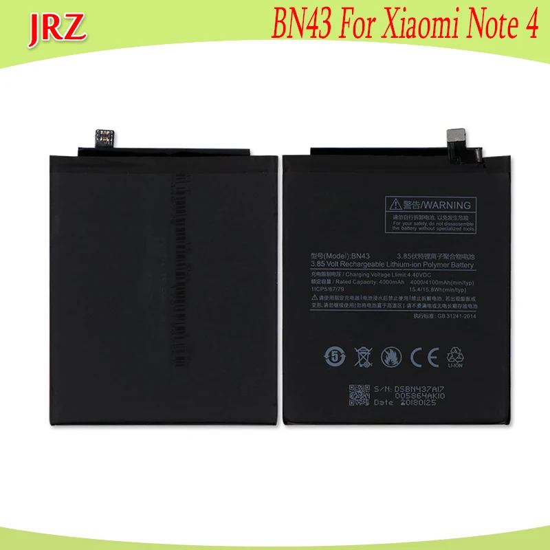 Аккумулятор BN43 4000 мАч для Xiaomi Redmi Note 4X 4 X Batterie Bateria AKKU|battery for xiaomi|battery for4000mah battery |