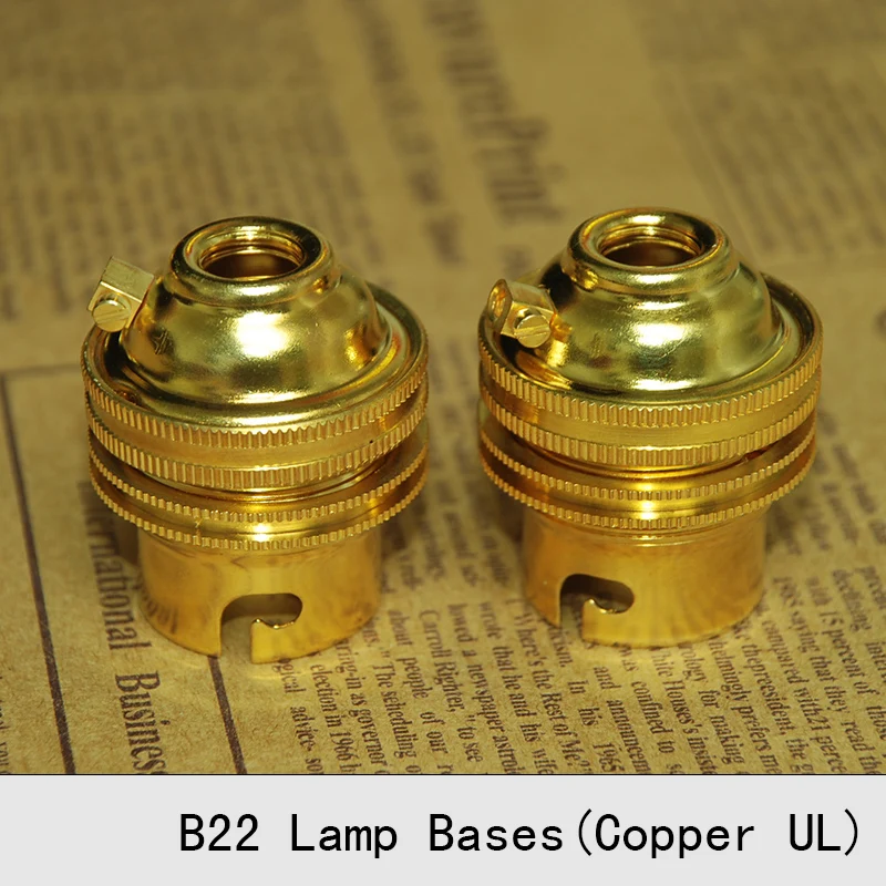 Винтажный патрон для лампы в стиле лофт 2 шт. Позолоченный Медный Ретро