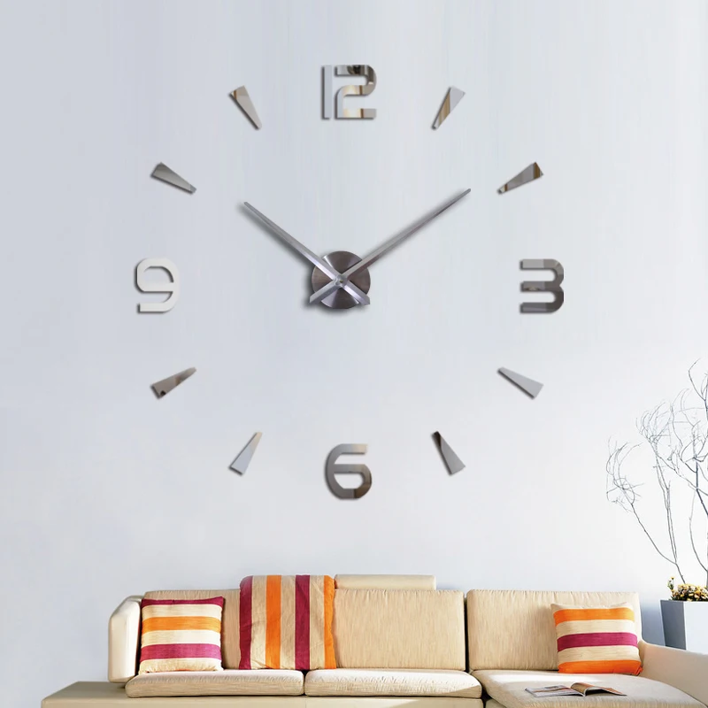 Modern 3D sticker new diy mirror wall stickers design flowers art sofa bed background modern acrylic home decoration Clock | Дом и сад