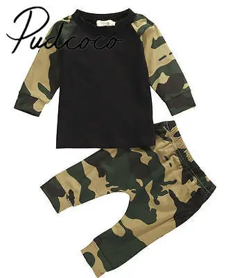 

Pudcoco Cute Camouflage Newborn Baby Boys Kids Clothes Top+long Pants Outfit Set 0-24 Months Helen115