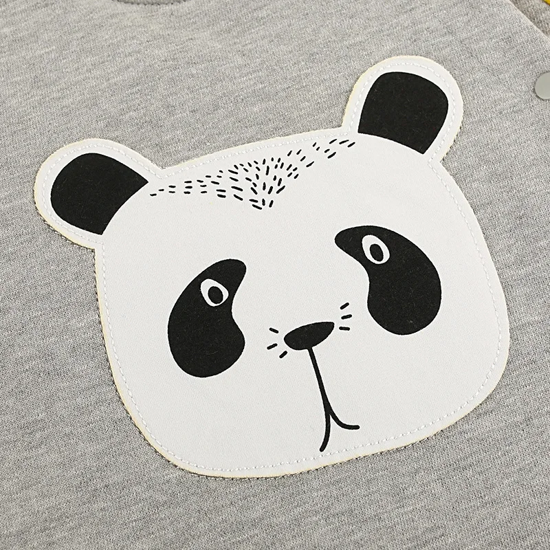 2018 Зимние Детские утолщаются носить мультфильм панда ползунки детские топы