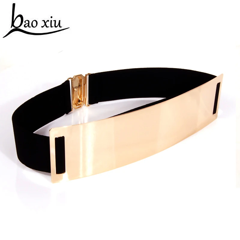 Fashion Designer metal elastic Belts for Woman Gold Brand Belt Classy Elastic Girdle femme 3 color belt lady waistband Accessory