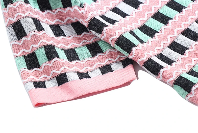 Летнее платье с длинным рукавом с короткими рукавами и свитером Bohemia Pink Knit Dress Большое эластичное сексуальное женско