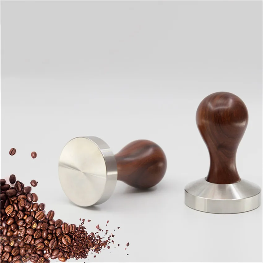 Кофе тампер красный сандалового дерева ручка эспрессо порошок молоток 51 /58 мм 304
