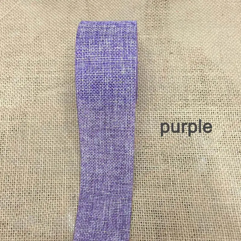 purple 2 м/лот 5 см лента из джута, мешковины, цветная натуральная джутовая пеньковая ткань, Hessian лента, сделай сам, Свадебный декор, подарочная упаковка, вечерние принадлежности - Цвет: purple